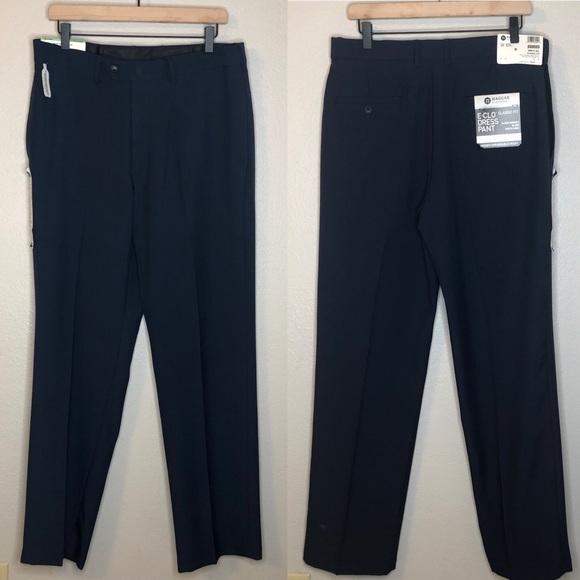 Haggar Other - Haggar Navy Flat Front Classic Fit E-Clo Pants